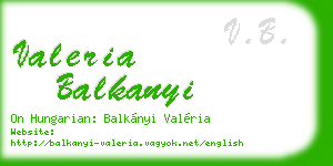 valeria balkanyi business card