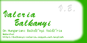 valeria balkanyi business card